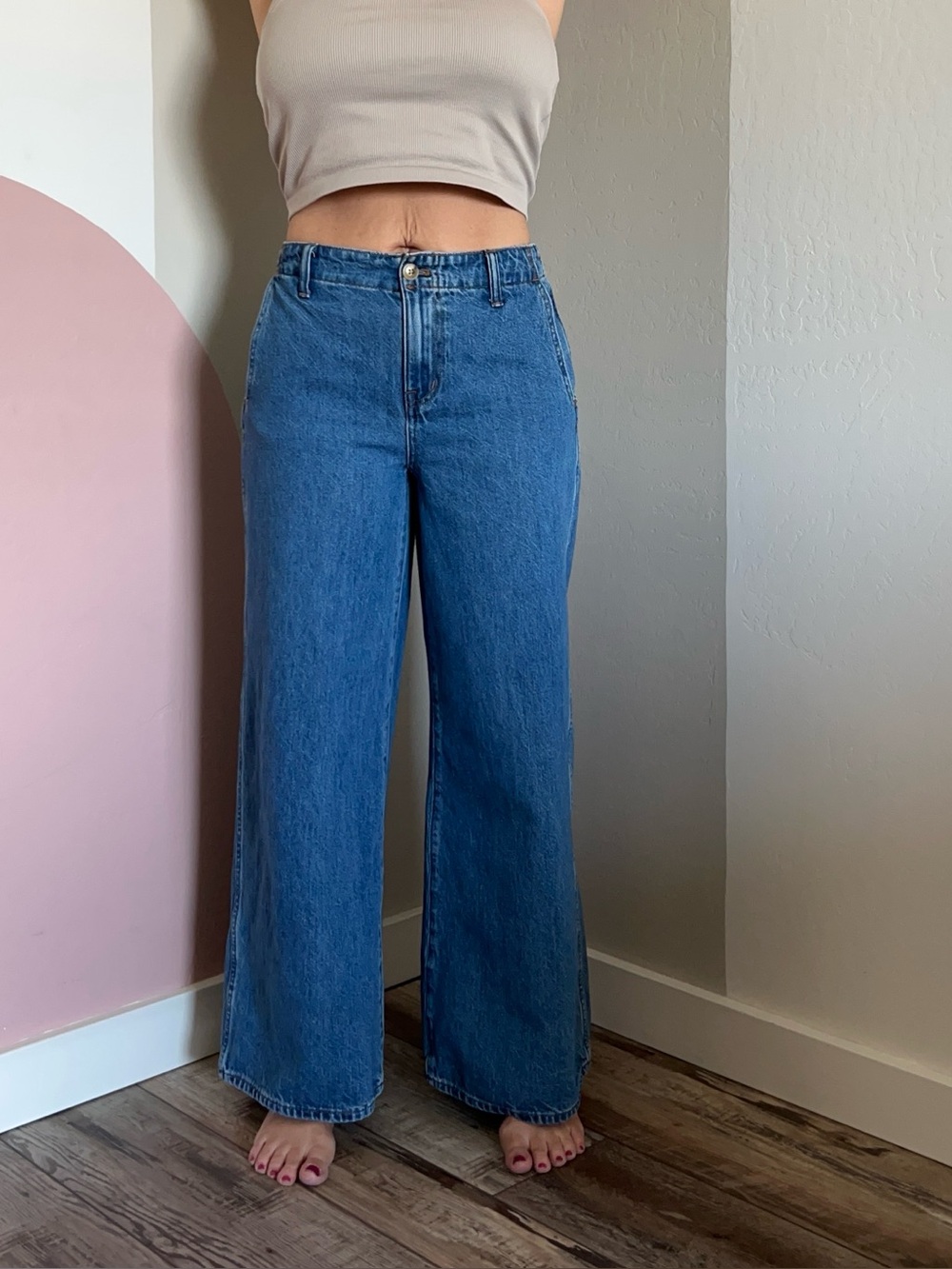Madewell Medium Blue Wide-Leg High-Rise Jeans